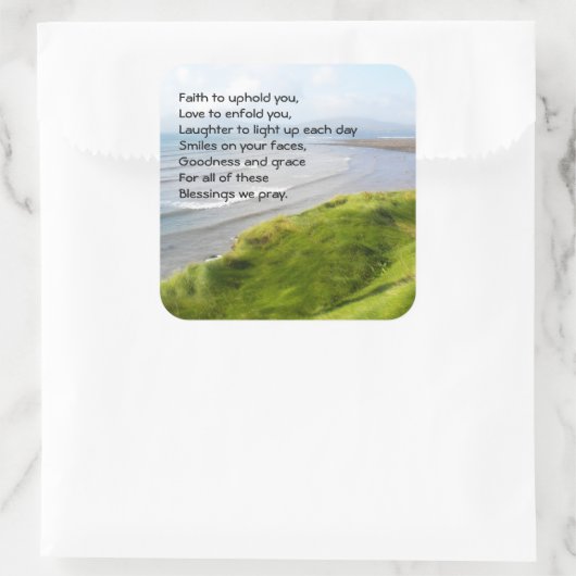 Iers kustbeestje vierkante sticker (Tas)