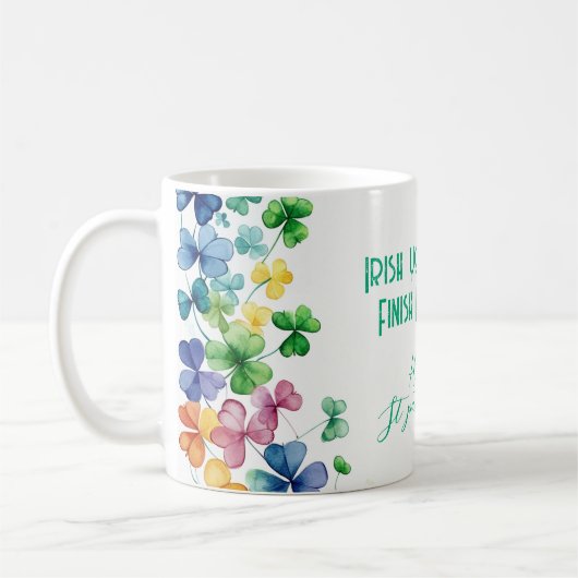 Iers, laat me mijn koffie afmaken koffiemok (Links)