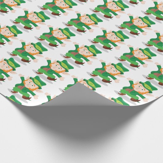 Iers leprechaun Wrapping Paper | St. Patricks Day Cadeaupapier (Hoek)