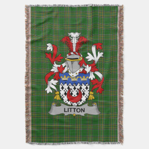 Iers Litton Wapen van Familie Crest Ierland Deken