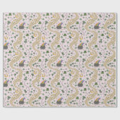 Iers Lucky Shamrock & Pot of Gold Patroon Cadeaupapier (Vlak)