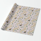 Iers Lucky Shamrock & Pot of Gold Patroon Cadeaupapier (Uitgerold)