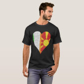 Iers Macedonisch Vlag Hart T-shirt (Voorkant volledig)
