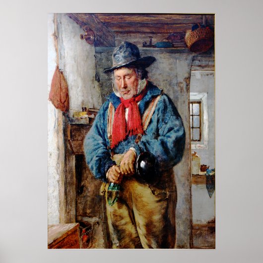 Iers Man zet whisky in de fles Poster (Voorkant)