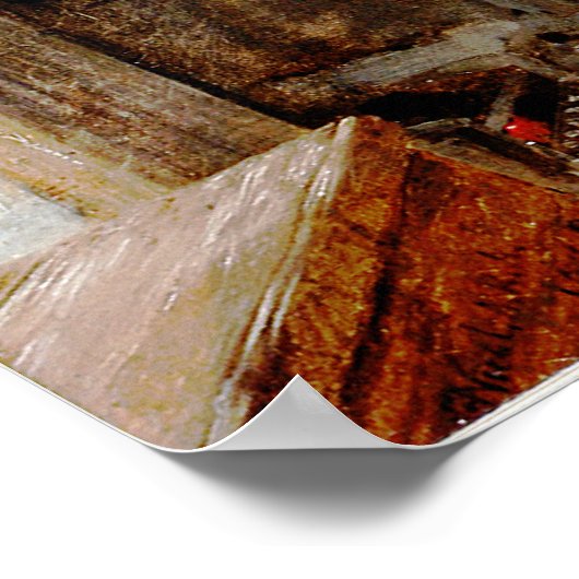 Iers Man zet whisky in de fles Poster (Hoek)