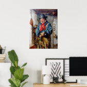 Iers Man zet whisky in de fles Poster (Thuiskantoor)