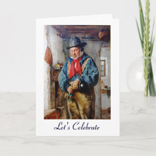 Iers Man zet whisky in fles voor je verjaardag Kaart