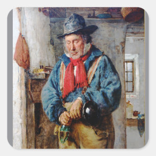 Iers Man zet whisky in flesnaam Tag Gift Label