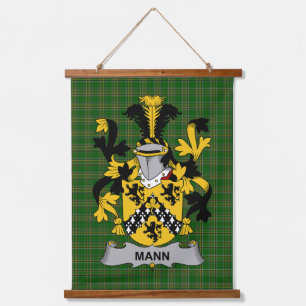 Iers Mann Wapen van Familie Crest Hangend Wandkleed