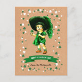  Iers meisje Aangepaste naam St. Patrick's Day Briefkaart (Voorkant)