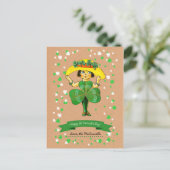 Iers meisje Aangepaste naam St. Patrick's Day Briefkaart (Staand voorkant)