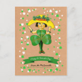 Iers meisje Aangepaste naam St. Patrick's Day Briefkaart (Voorkant)