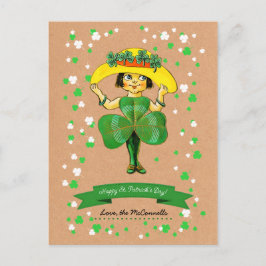  Iers meisje Aangepaste naam St. Patrick's Day Briefkaart