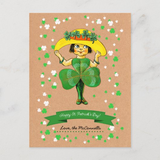  Iers meisje Aangepaste naam St. Patrick's Day Briefkaart (Voorkant)