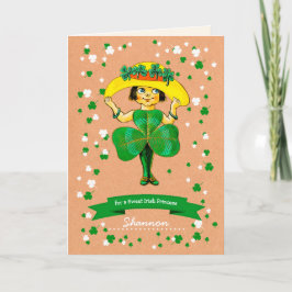 Iers meisje Aangepaste naam St. Patrick's Day Kaart