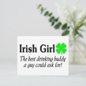 Iers meisje de beste Drink boeddy die een man kan  Briefkaart (Staand voorkant)
