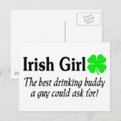 Iers meisje de beste Drink boeddy die een man kan  Briefkaart (Voorkant / Achterkant)