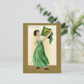  Iers meisje Erin Go Bragh vlag Feestdagenkaart (Staand voorkant)