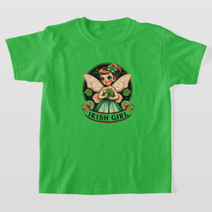 Iers meisje Fairy Green Shamrocks St. Patrick's Da T-shirt