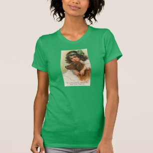 Iers meisje met haar hond t-shirt