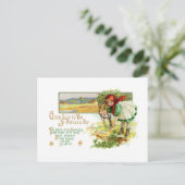  Iers meisje met Shamrocks Briefkaart (Staand voorkant)