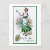  Iers meisje met Shamrocks Feestdagenkaart (Voorkant)