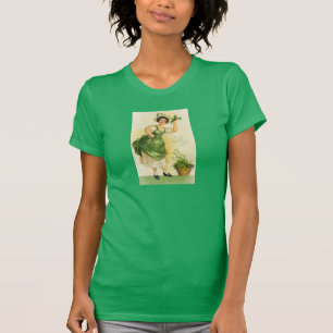Iers meisje met shamrocks t-shirt