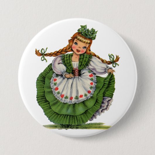  Iers meisje Ronde Button 7,6 Cm (Voorkant)
