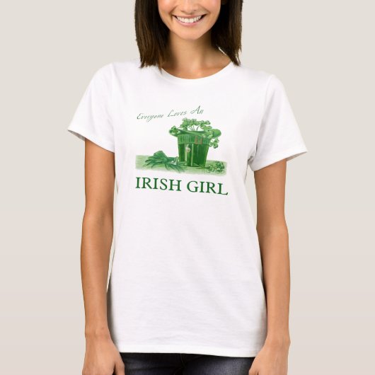 IERS MEISJE St Patricks Dag T-shirt (Voorkant)