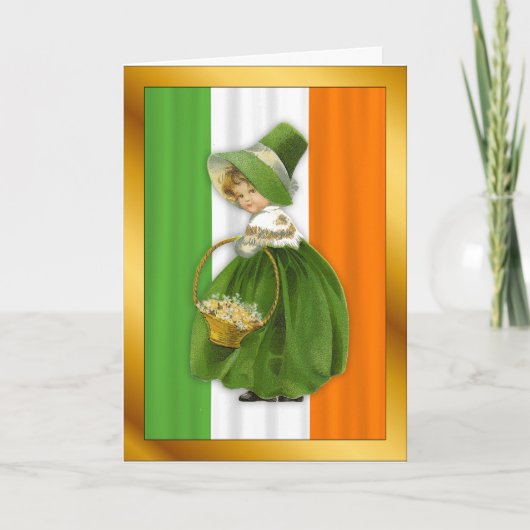  Iers meisje St. Patrick's Day Kaart (Voorkant)