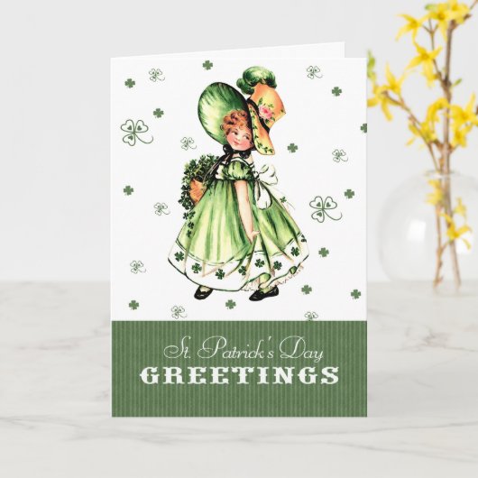  Iers meisje St.Patrick's Day Kaarten (Gele Bloem)