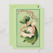  Iers meisje verzamelt Shamrocks Briefkaart (Voorkant / Achterkant)