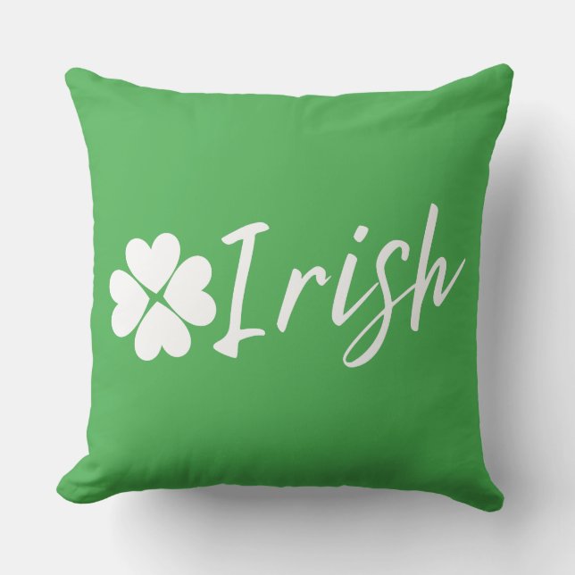 Iers met Shamrock - St. Patrick Dag Kussen (Voorkant)