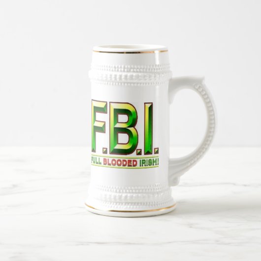 Iers met volledige bloedigheid bierpul (Rechts)