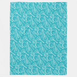 Iers muziekinstrument fleece deken