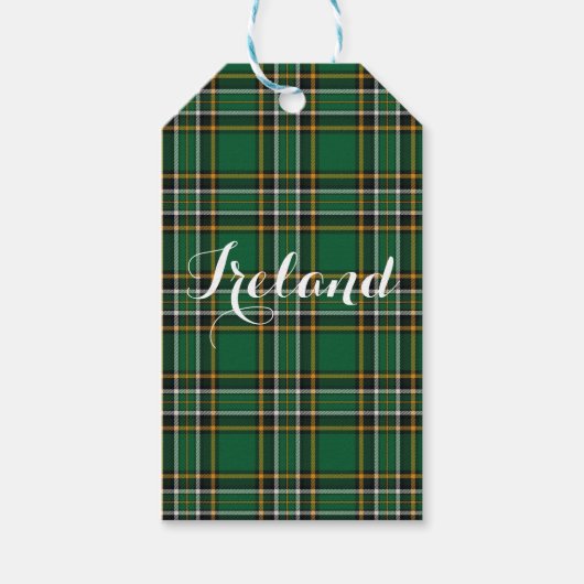 Iers nationaal merk Tartan gepersonaliseerd Cadeaulabel (Voorkant)