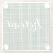 Iers nationaal merk Tartan gepersonaliseerd Glazen Onderzetter (Achterkant)