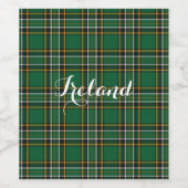 Iers nationaal merk Tartan gepersonaliseerd Wijn Etiket (Enkel label)