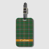 Iers Nationaal Tartan Aangepast Bagagelabel (Voorkant (verticaal))