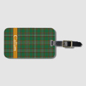 Iers Nationaal Tartan Aangepast Bagagelabel (Voorkant (horizontaal))