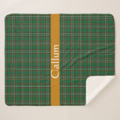 Iers Nationaal Tartan Aangepast Sherpa Deken (Voorkant (horizontaal))