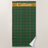 Iers Nationaal Tartan Aangepast Strandlaken (Voorkant)