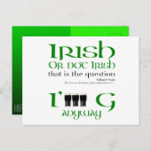 Iers of niet Iers Origineel St Patrick's Day HHP Uitnodiging Briefkaart (Voorkant / Achterkant)