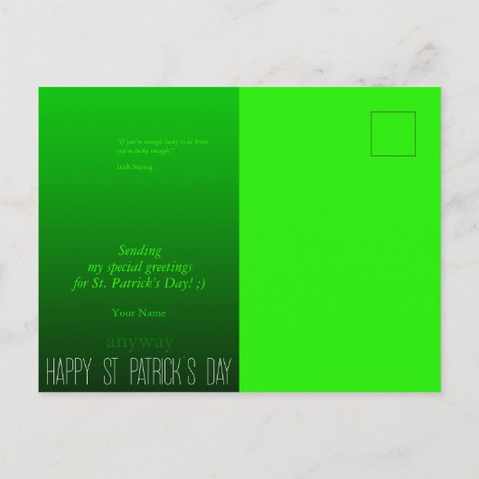 Iers of niet Iers Origineel St Patrick's Day HHP Uitnodiging Briefkaart (Achterkant)