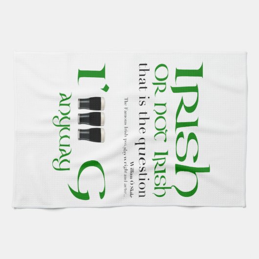 Iers of niet Iers Origineel St Patrick's Day WKT Theedoek (Horizontaal)