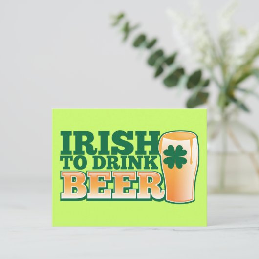 Iers om BEER te drinken! Briefkaart (Staand voorkant)