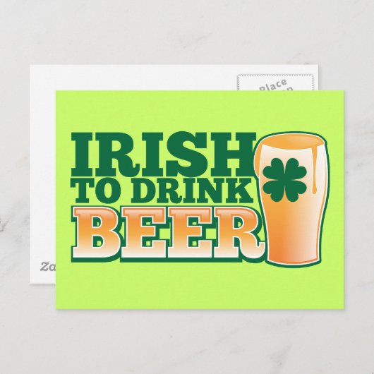 Iers om BEER te drinken! Briefkaart (Voorkant / Achterkant)