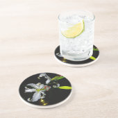 Iers ontwerp-messing en ventilatorontwerp zandsteen onderzetter (Zijkant)