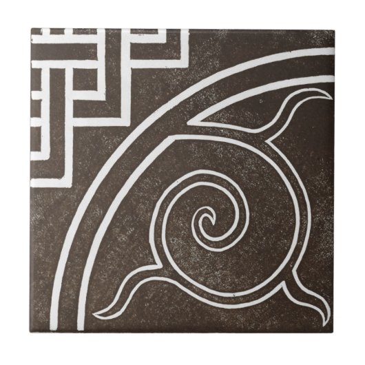  Iers ontwerp voor keramische kunst zwart Tegeltje (Voorkant)