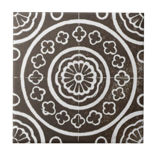  Iers ontwerp voor keramische kunst zwart Tegeltje (Voorkant)